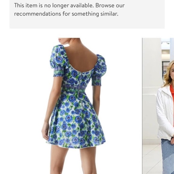 ALICE + OLIVIA Crawford Floral Eyelet Smocked Cotton Minidress
size 2 - Picture 5 of 5